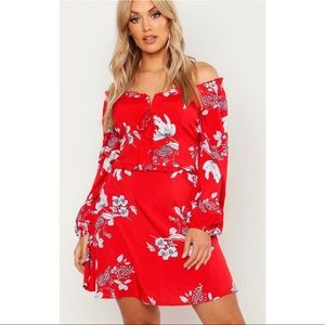 Ruffle Detail Lace Up Skater Dress. Size 12.
